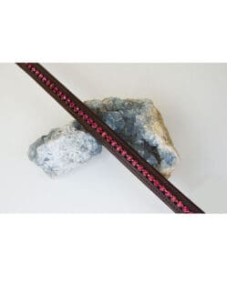 Full Size - Tyffany Swarovski Crystal Browband - Brown with Indian Pink Crystals
