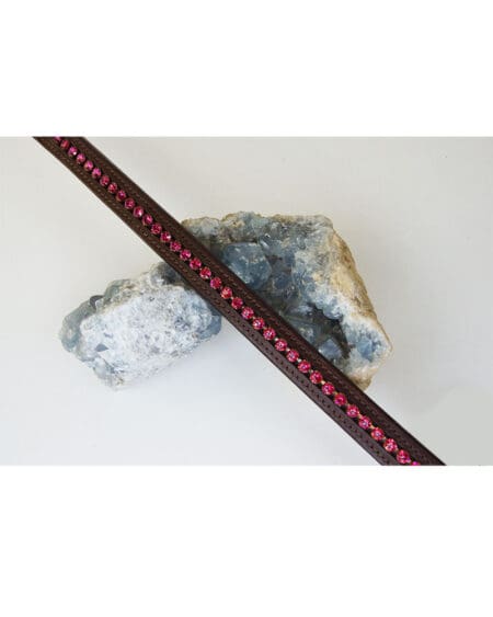 Pink Equine Crystal Browband Brown Indian Pink