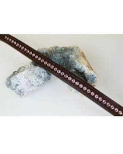 Cob Size - Tyffany Swarovski Crystal Browband - Brown with Lt Amethyst Crystals