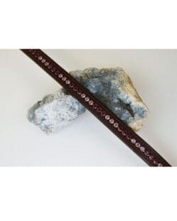 Cob Size - Tyffany Swarovski Crystal Browband - Brown with Lt Dk Amethyst Crystals