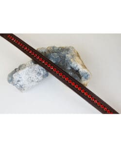 Cob Size - Tyffany Swarovski Crystal Browband - Brown with Lt Siam Crystals