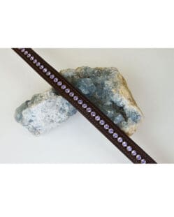 Full Size - Tyffany Swarovski Crystal Browband - Brown with Violet Crystals