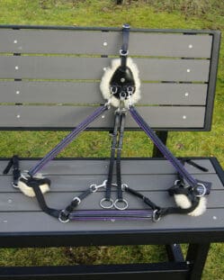 Pink Equine Leather 5 Point Breastplate Black with Violet Piping Cob/Full