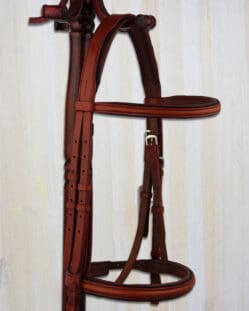 Full Bridle - Tan Leather Full English without Flash -black piping