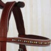 Pink Equine Tan White Crystal Bridle Full Browband
