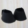 Sport Leather Bell Boots Full Black with Teal Stitching