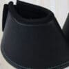 Sport Leather Bell Boots Full Black with Teal Stitching Close up