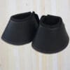 Sport Leather Bell Boots Full Black with Violet Stitching