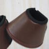 Sport Leather Bell Boots Full Brown with Red Stitching Close up
