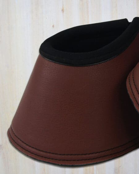 Sport Leather Bell Boots Full Tan with Black Stitching Close Up