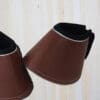 Sport Leather Bell Boots Full Tan with White Stitching Close Up