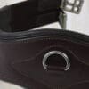 Sport Leather Ergonomic Girth Brown Leather with Brown Piping Close up