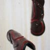 Sport Leather Fetlock Boots Brown with Red Piping Full