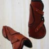 Sport Leather Fetlock Boots Tan with Black Piping Full