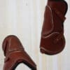 Sport Leather Fetlock Boots Tan with White Piping Full