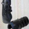 Sport Leather Tendon Boots Black with Royal Piping