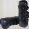 Sport Leather Tendon Boots Black with Violet Piping