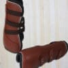 Sport Leather Tendon Boots Tan with White Piping Full