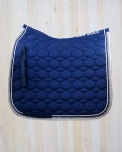 HKM Diamante Saddle Pad - Dressage - Navy - Full