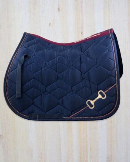 Lauria Garrelli Saddle Pad All Purpose Navy with Burgundy piping