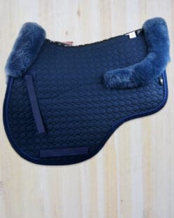Mattes All Purpose Saddle Pad in Navy with Front Rear and Underside Sheepskin - Medium Size