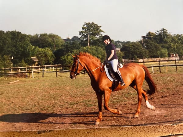 The Pink Equine Story 4 Denise Riding Kelly her first broodmare