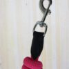 hot pink braided lead rope showing leather connector