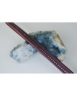 Full Size - Sport Swarovski Crystal Browband - Dark Tan with Baby Pink/Fuchsia AB