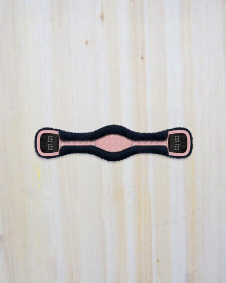 Mattes Cotton Anatomic Sheepskin Girth 85cm - Pink Black 1 Cotton Anatomic 85cm Blush Pink with Black Sheepskin