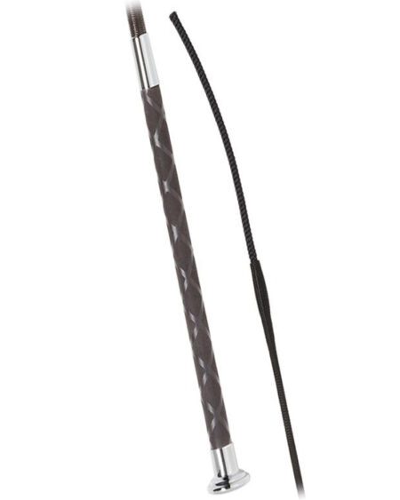 Fleck woven nylon dressage whip