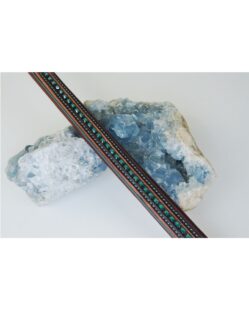 Full Size - Sport Swarovski Crystal Browband - Dark Tan with Forest Green/Royal Green