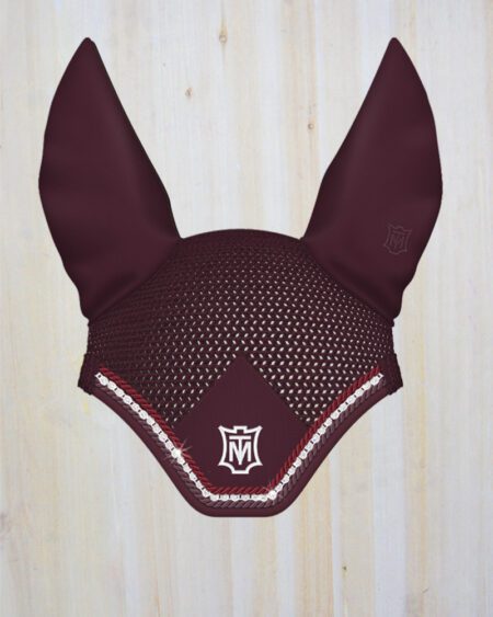 Mattes Ear Bonnet Backberry with Strass Crystals Medium