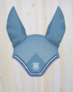 Mattes Padded Ear Bonnets Cornet Blue with Strass Crystals - Medium