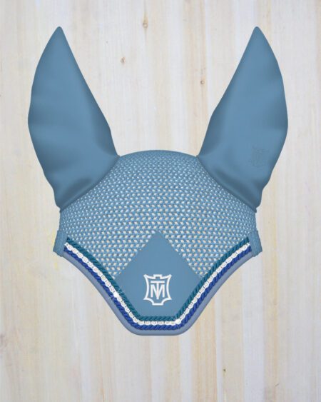 Mattes Padded Ear Bonnet Cornet Blue with Strass Crystals Medium