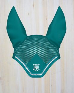 Mattes Padded Ear Bonnets Teal with Strass Crystals - Large