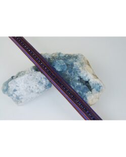 Full Size - Sport Swarovski Crystal Browband - Dark Tan with Purple/Tanzanite