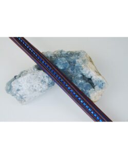 Full Size - Sport Swarovski Crystal Browband - Dark Tan with Royal Blue/Capri Blue