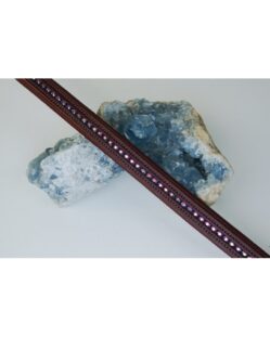 Full Size - Sport Swarovski Crystal Browband - Dark Tan with Tan/Fuchsia AB