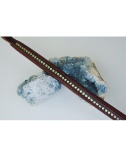 Full Size - Sport Swarovski Crystal Browband - Dark Tan with Tan/Jonquil