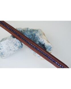 XFull Size - Sport Swarovski Crystal Browband - Dark Tan with Tan/Tanzanite