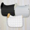 white sheepskin dressage saddle pad