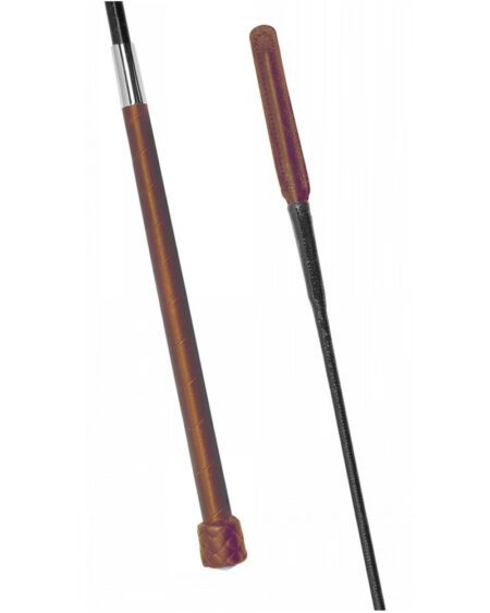 fleck custom leather dressage whip cognac