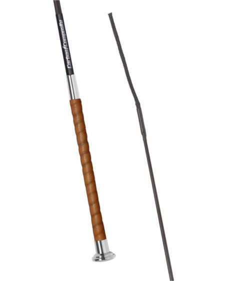 fleck leather handle schooling whip cognac lash