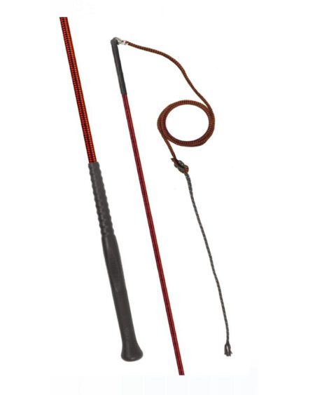 fleck lunge whip with nylon lash and swivel red